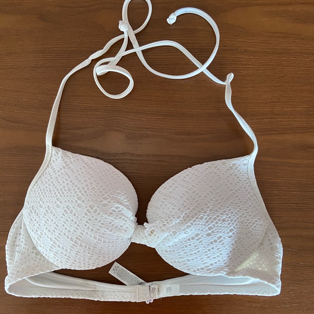 White bathing suit top